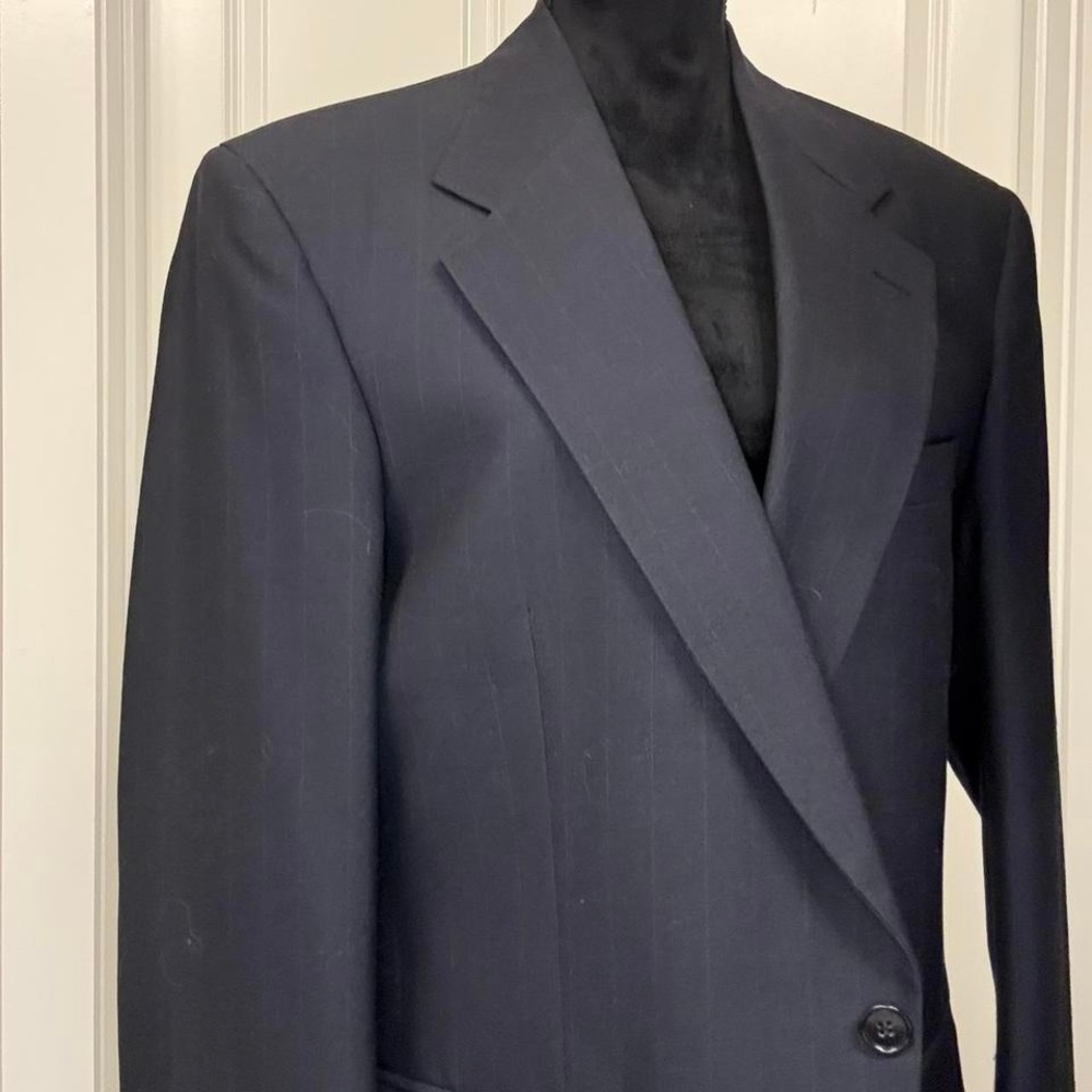 Navy blue wool blend blazer -‎ Size L
